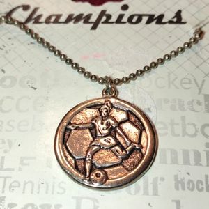 Vintage champions chain soccer necklace